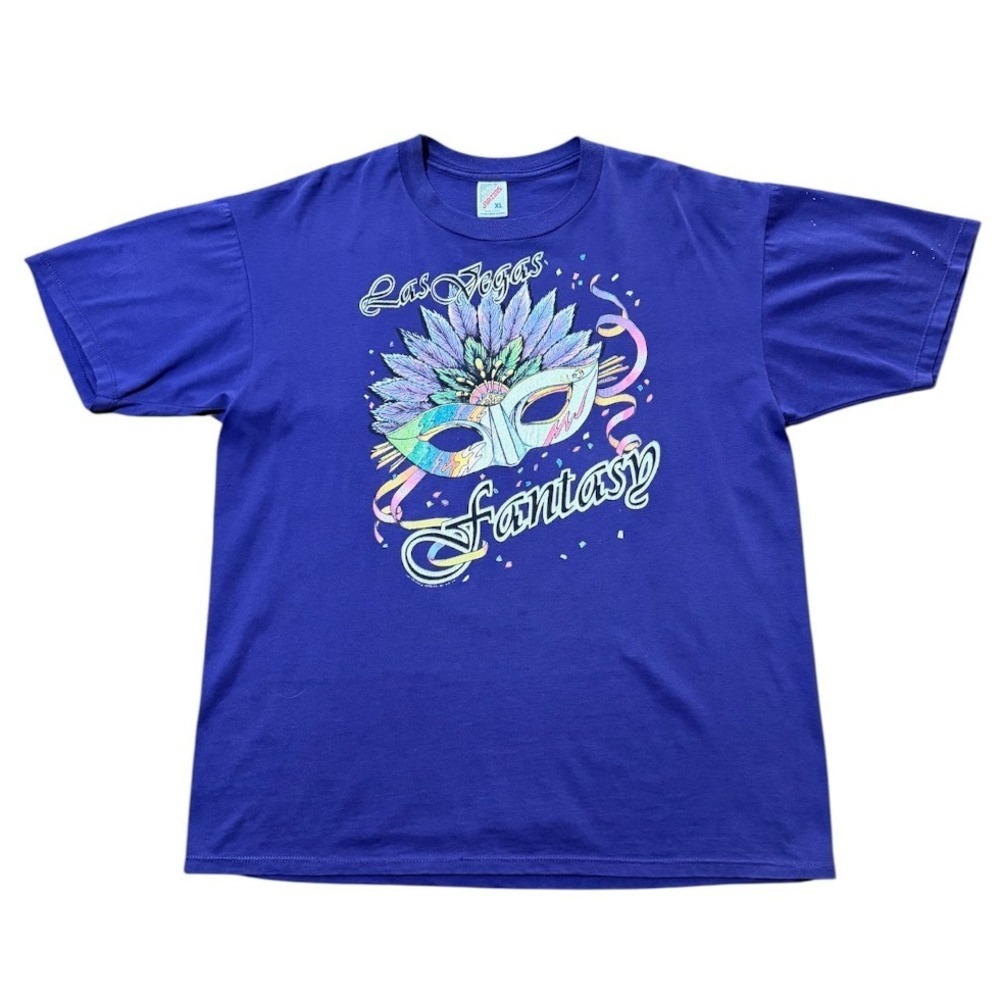 Vintage 90s Las Vegas USA Casino Fantasy Masquerade Art Souvenir Graphic T-shirt